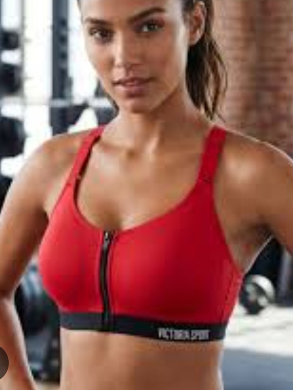 Victoria's Secret VSX Knockout Red Front-Zip High Impact Sports Bra Size 38DD